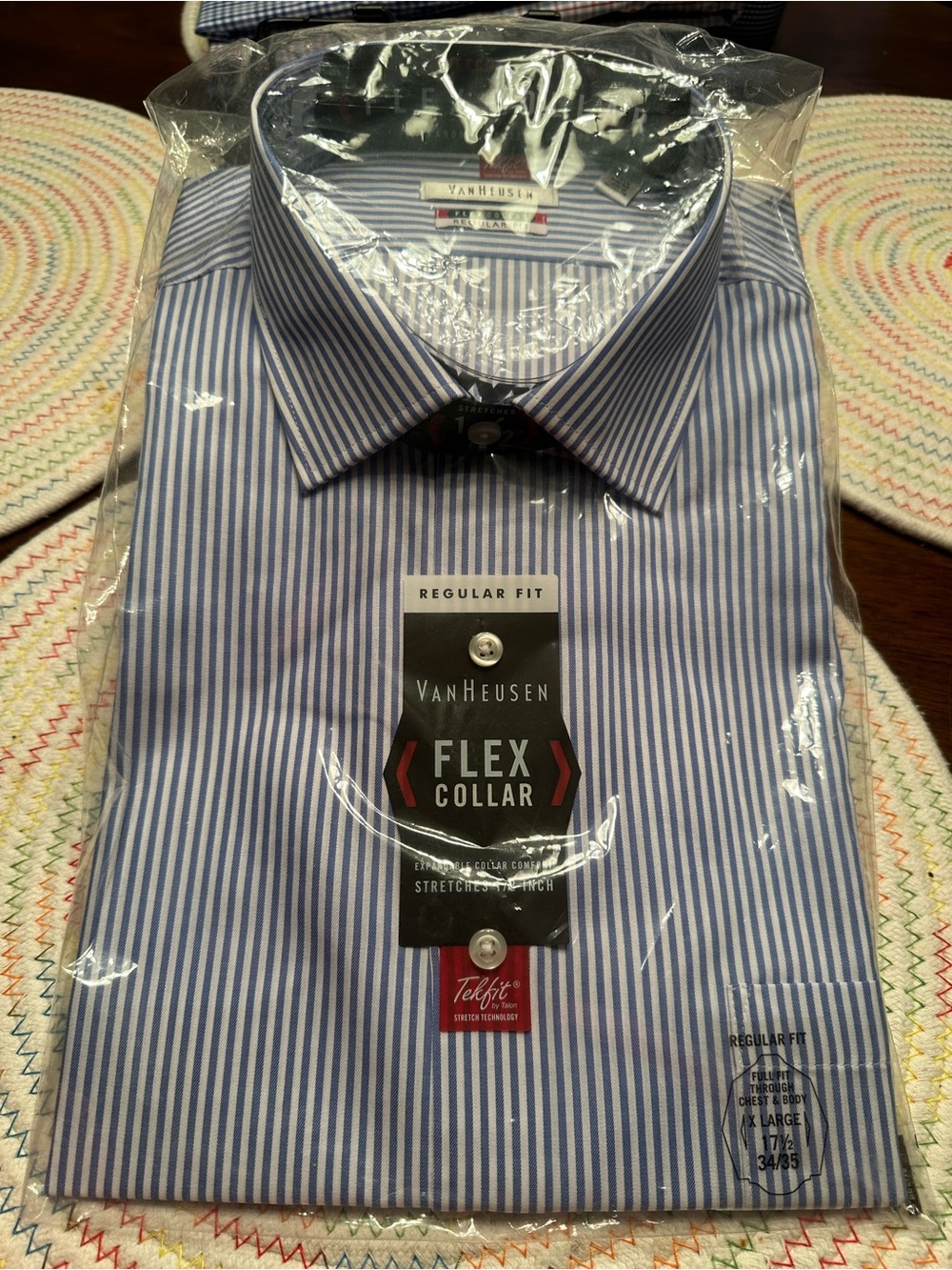 Van Heusen Blue and White Striped Dress Shirt - Regular Fit